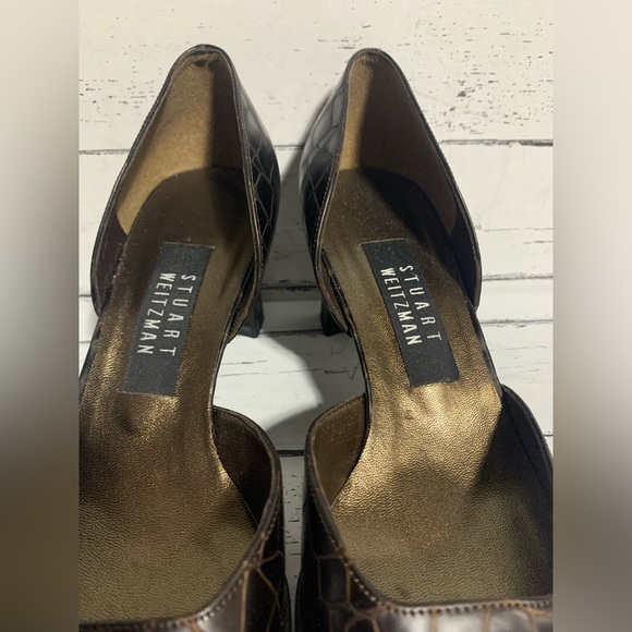 Stuart Weitzman Women’s Size 8.5 Brown Leather Pumps, Made in Spain, Classic - Picture 6 of 12